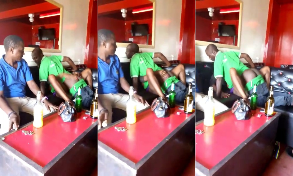 Man fucks side chic in broad daylight inside a bar!