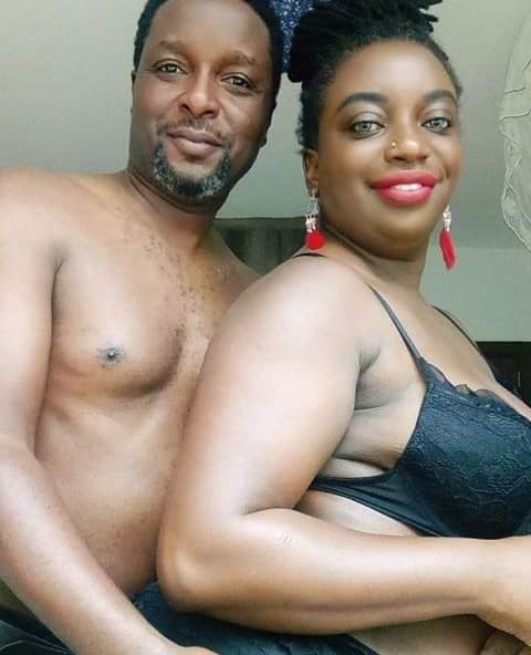 Here's Kenyan Ssenga with her husband who wasn't a part of the foursome of the men who fucked his wife.