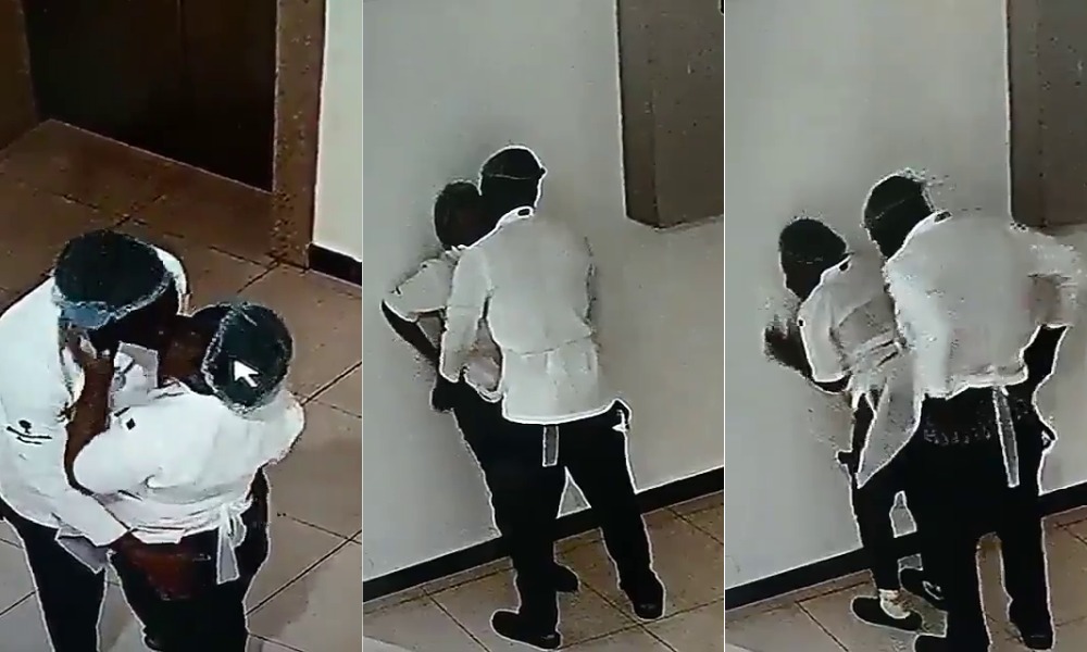 Horny colleagues fucks inside a bakery