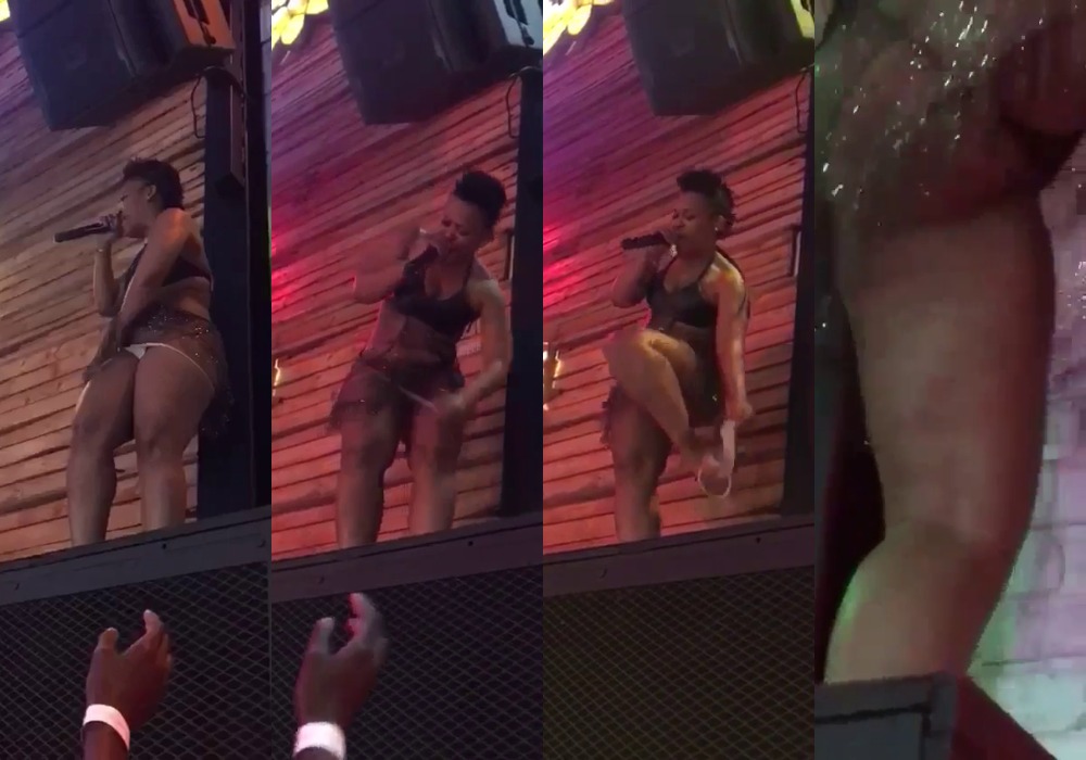 Zodwa Wabantu removes her thong on stage showing off her pussy