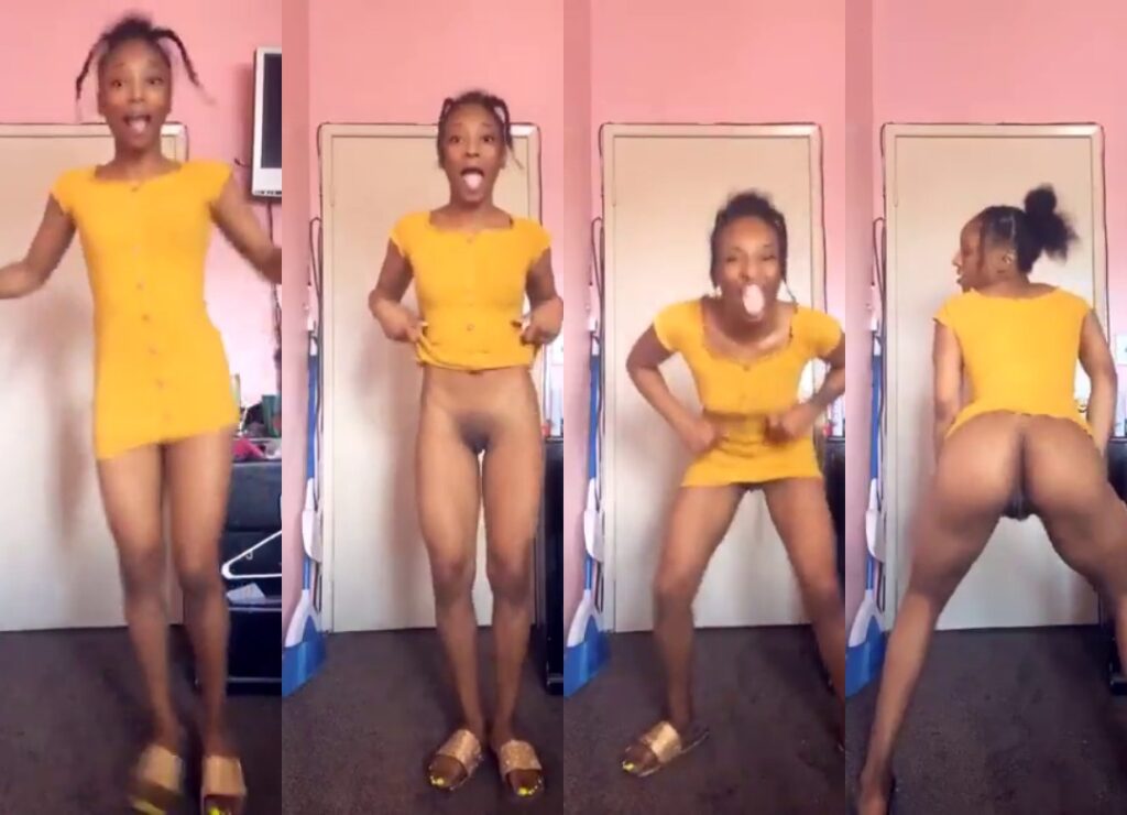 Woman crip dance as she shows off her pussy