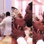 Bride and groom passionately french kissing excites the internet