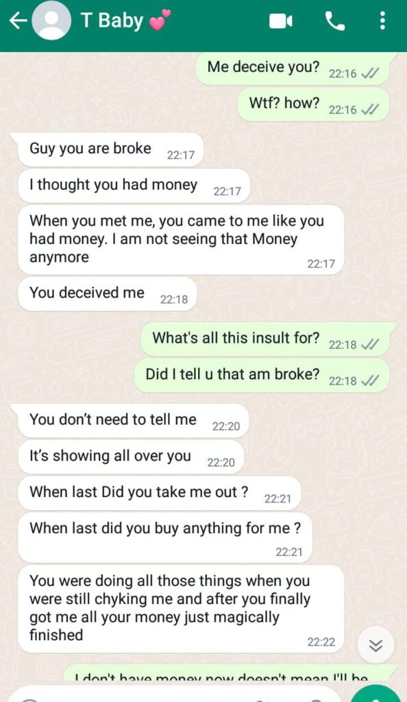 Tawa leaves her boyfriend Bolaji for being broke