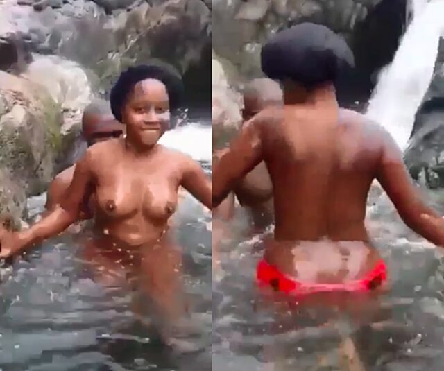 Naughty Malawian couple fuck inside a stream