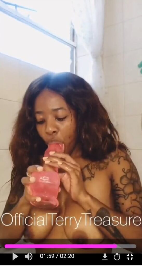 Terry Treasure pleasures herself in another viral video