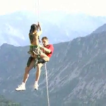 Daredevil couple fucks in the air with only harness supporting their bodies