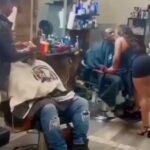 Would you visit? Barbershop where sexy ass women kisses you