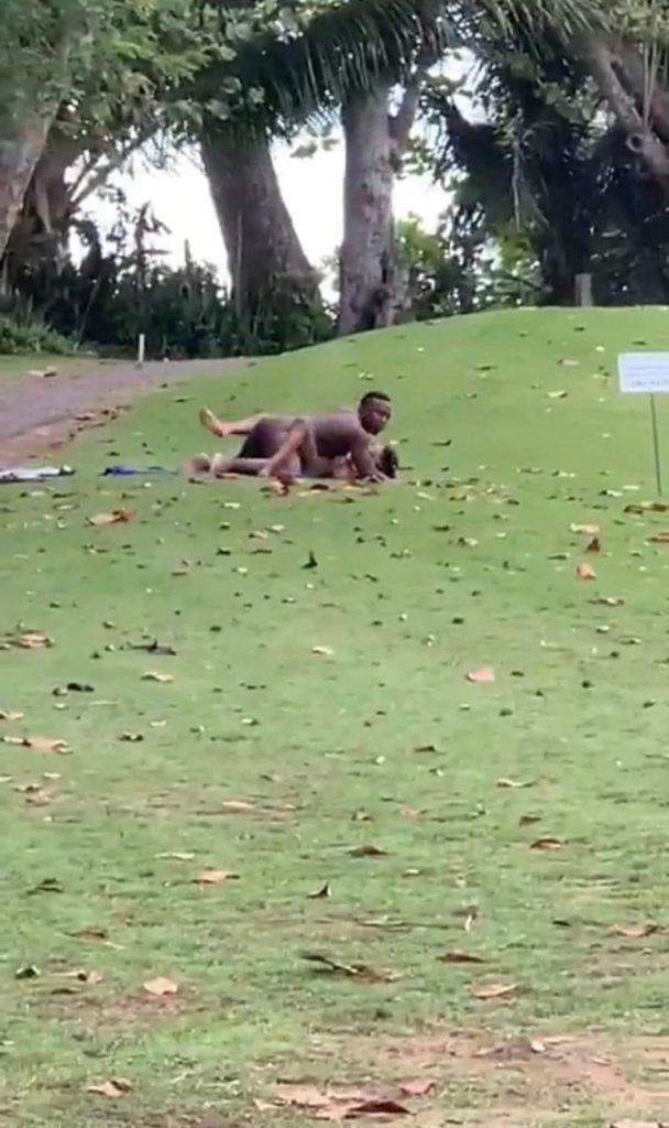 Randy couple caught fucking in the field in broad daylight