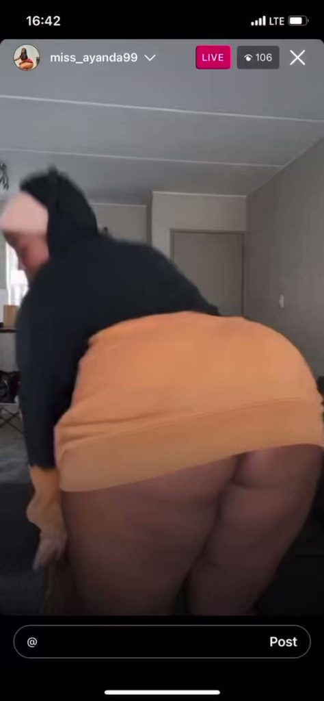 Miss Ayanda twerks exposing her fat ass on Instagram