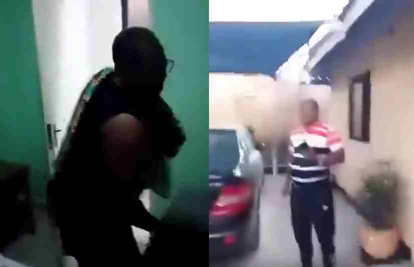 Dramatic scene unfolds as Botswana man catches wife being fucked by her boss in a lodging