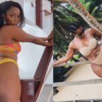 Destiny Amaka makes you imagine how her fat pussy looks like as she steps out in nude bikini 
