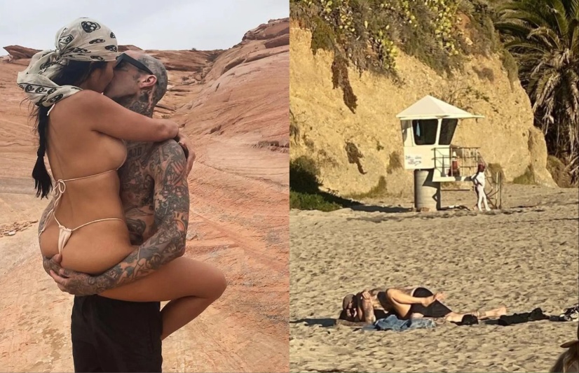 Photos: Travis Barker fucks sex addict Kourtney Kardashian while in labour and 3cm dilated