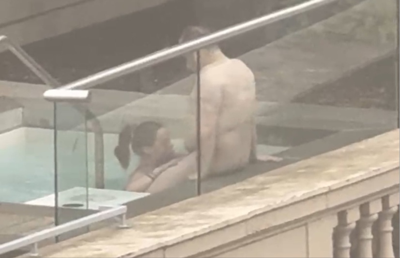 Watch Canadian lovers filmed fucking on the rooftop swimming pool of Rosewood Hotel Georgia 