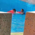 Elderly Chinese man seen having sex with younger woman in a public pool